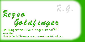 rezso goldfinger business card